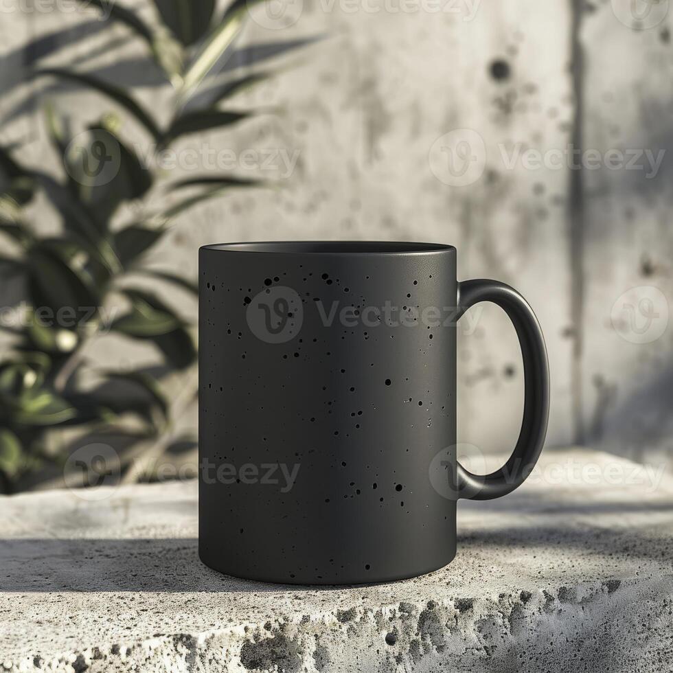 Coffee Mug 15Oz Mockup,Concrete Texturebackground photo