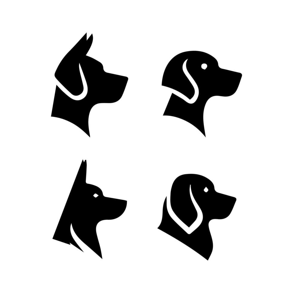 Set of dog head silhouette, Animal Logotype concept vector