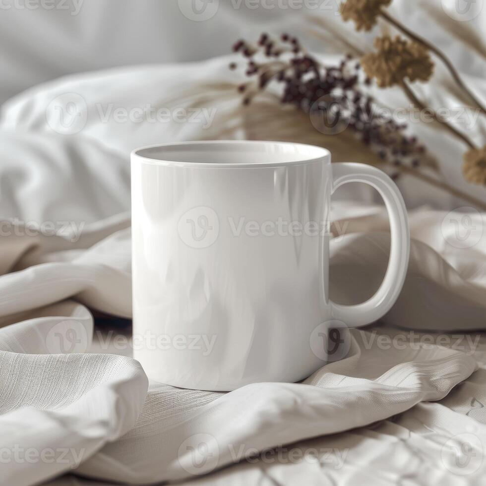 White Coffee Mug 15Oz Mockup, On Dance Background photo