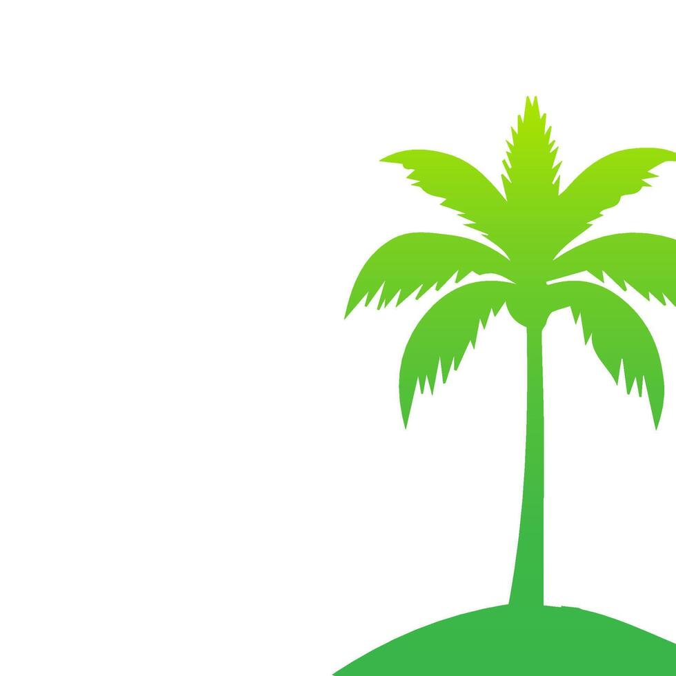Green palm tree isolated on white background. Palm silhouette vector