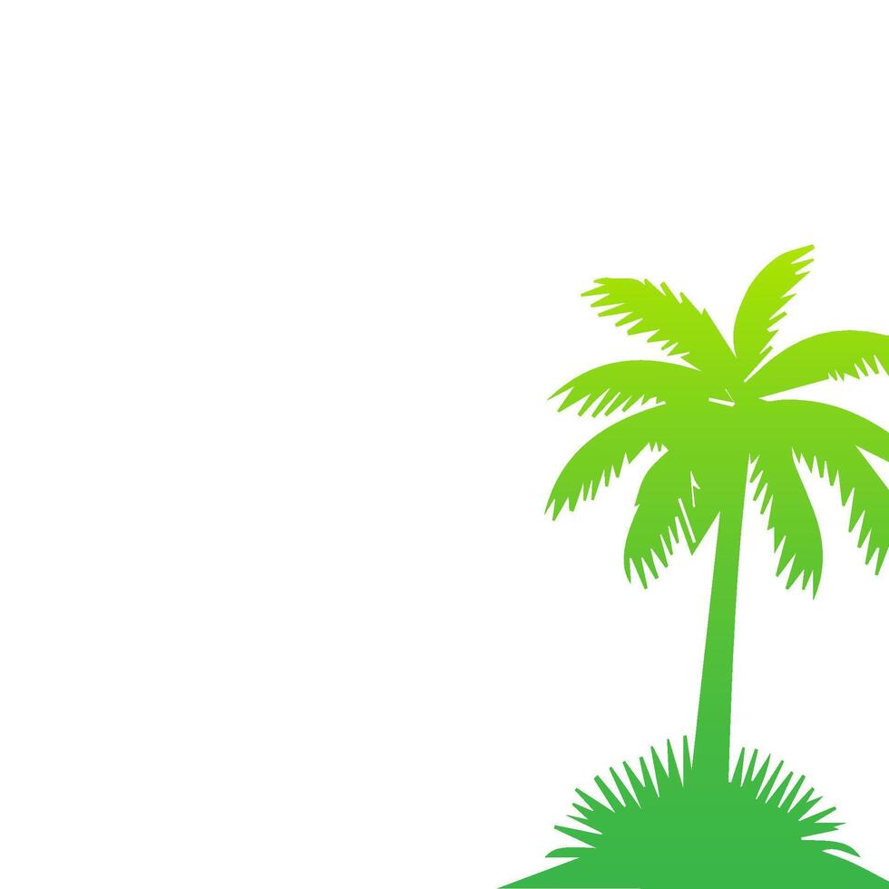 Green palm tree isolated on white background. Palm silhouette vector