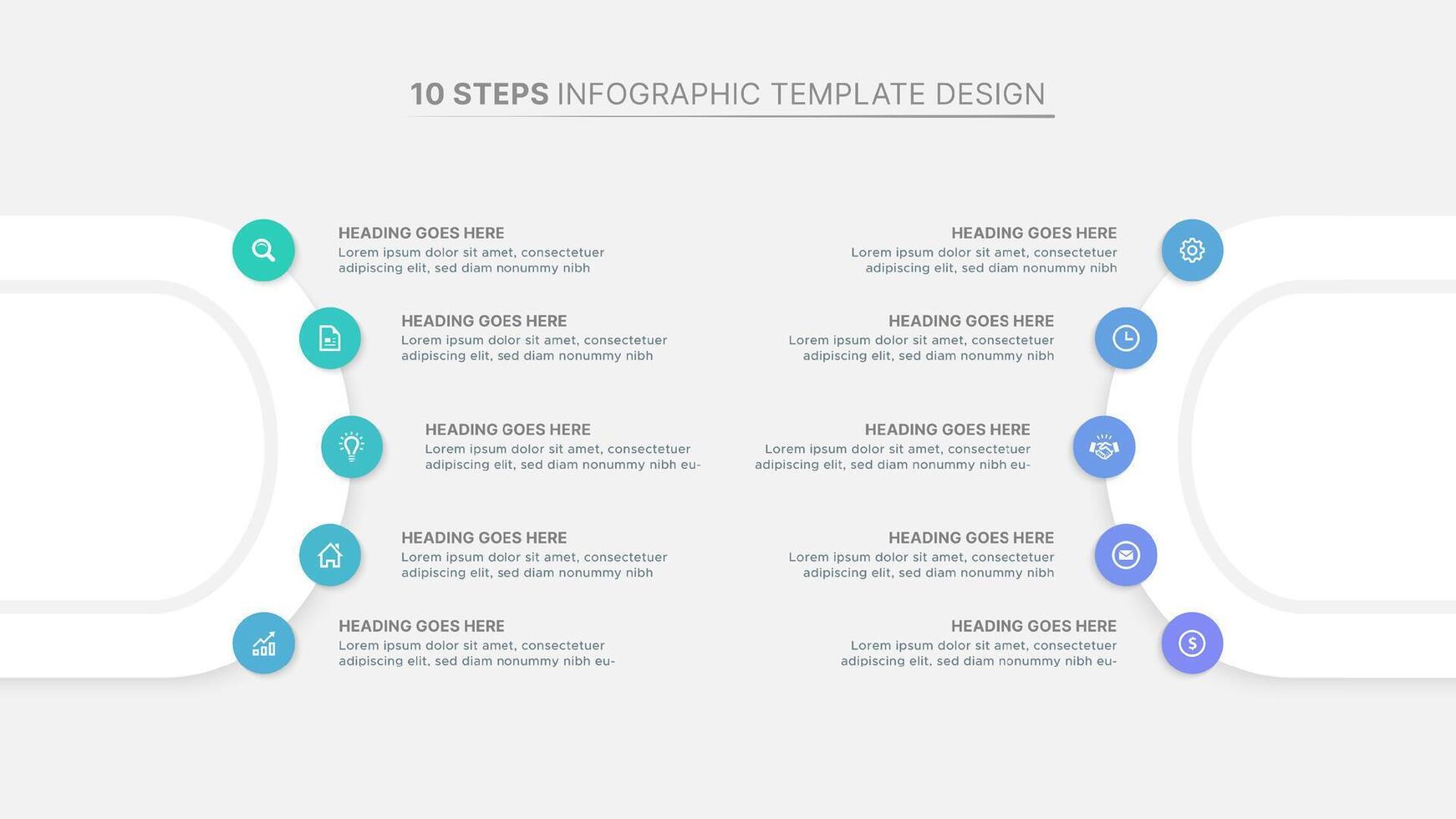 Circle Round Business Infographic Template Design with 10 Options vector