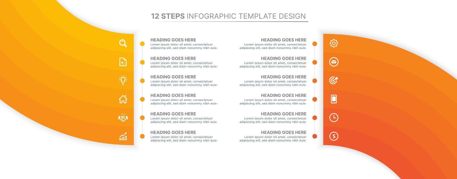 Modern Infographic Design Template with Twelve Options vector