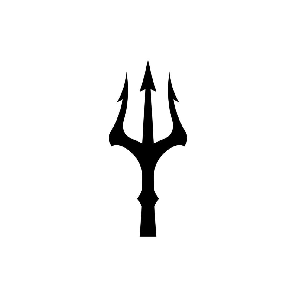 trident logo illustration. trident silhouette logo template vector