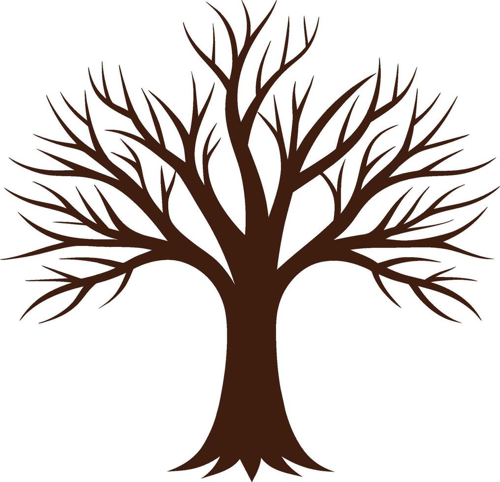 Leafless Tree Glyph Illustration silhouette vector