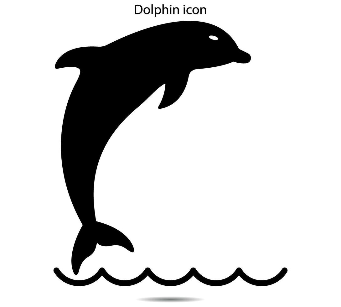 Dolphin icon, illustrator on background vector