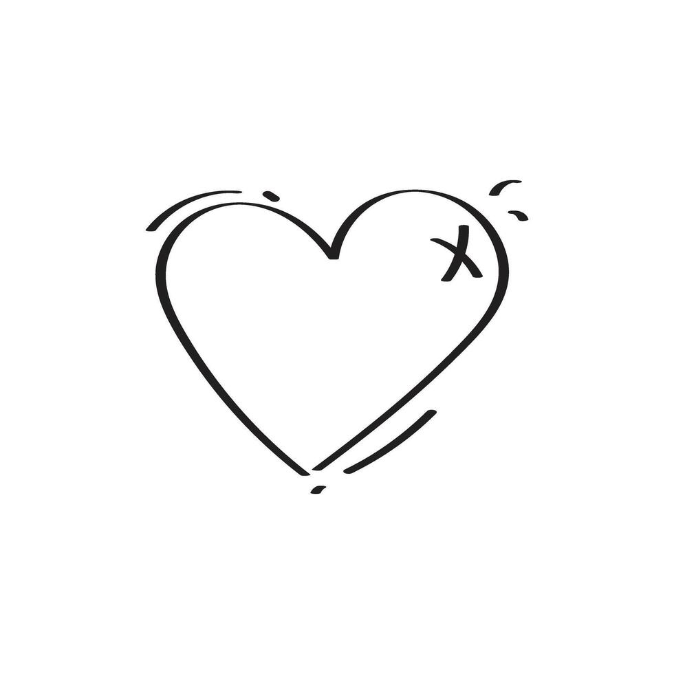 hand drawn line doodle love vector