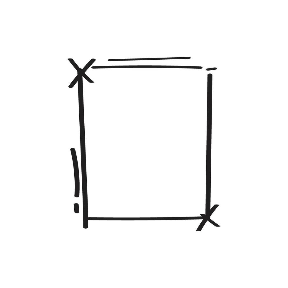 Hand drawn border line on white background vector
