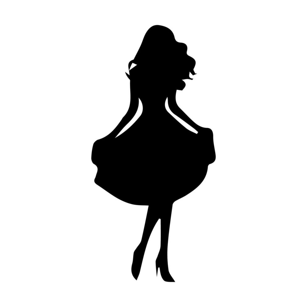 silhouettes of business lady with model poses vector