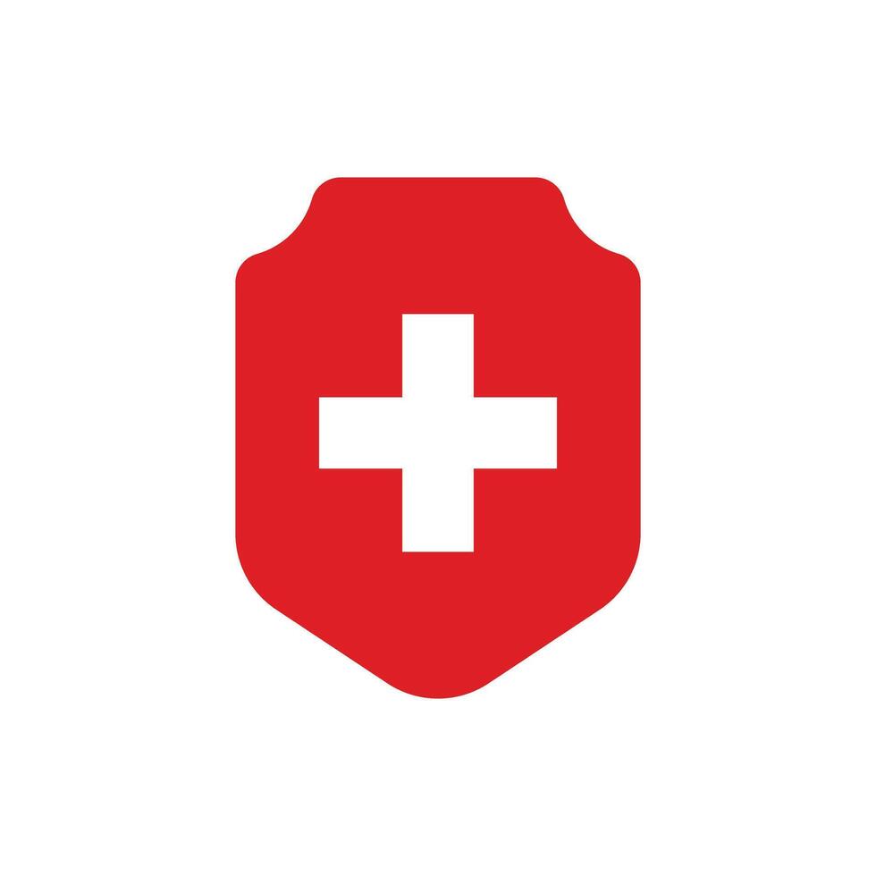 Medical cross shield symbol vector