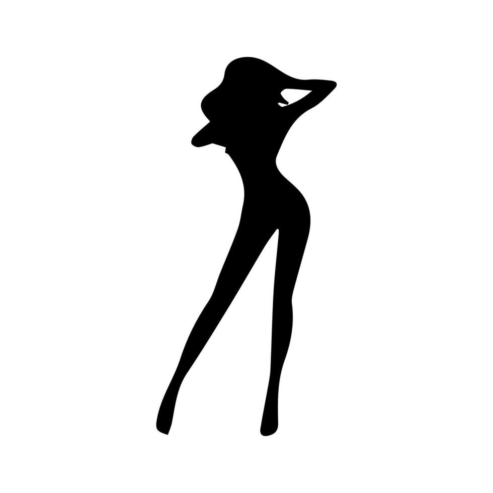 silhouettes of business lady with model poses vector