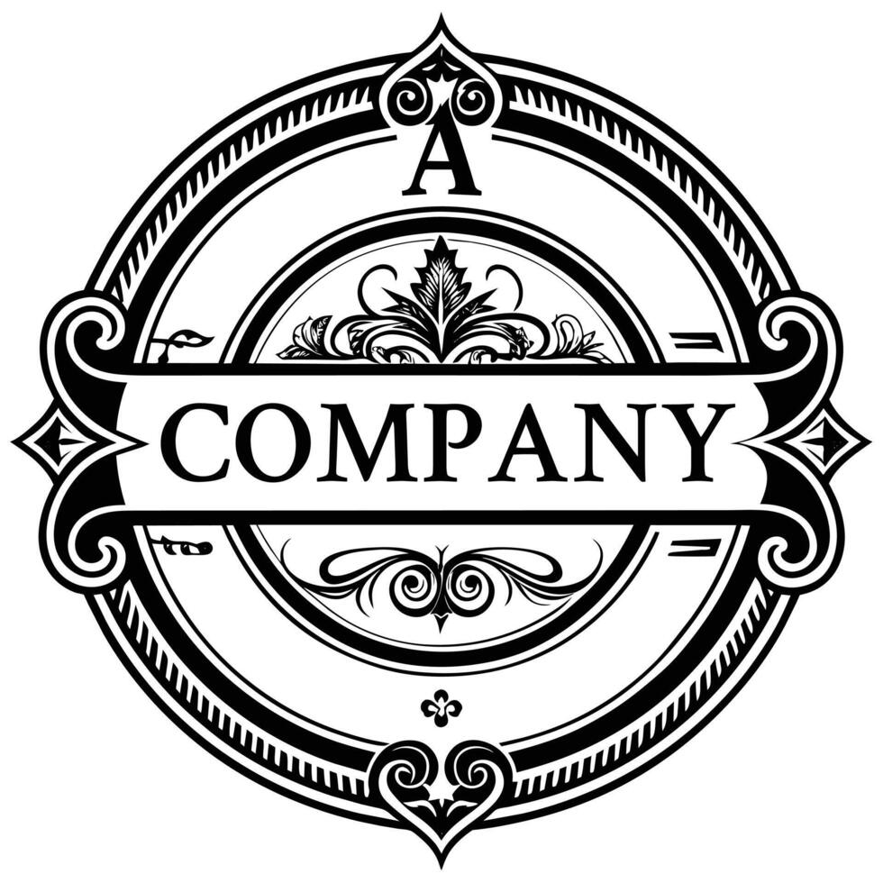 luxury vintage victorian crest emblem vector