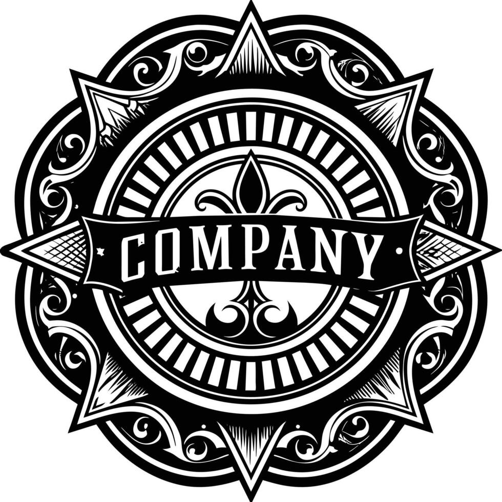 luxury vintage victorian crest emblem vector
