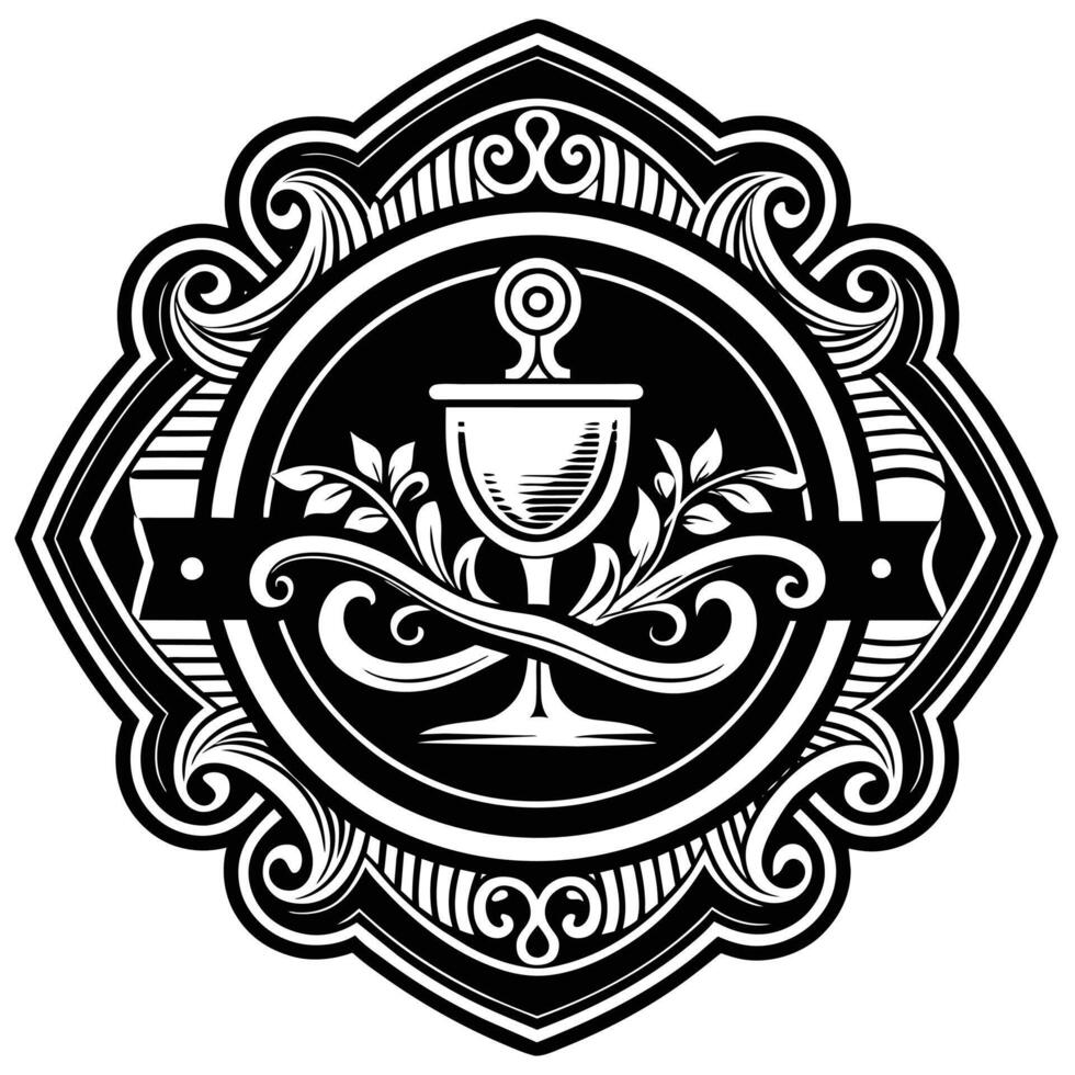 luxury vintage victorian crest emblem vector