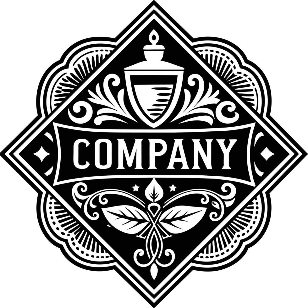 luxury vintage victorian crest emblem vector