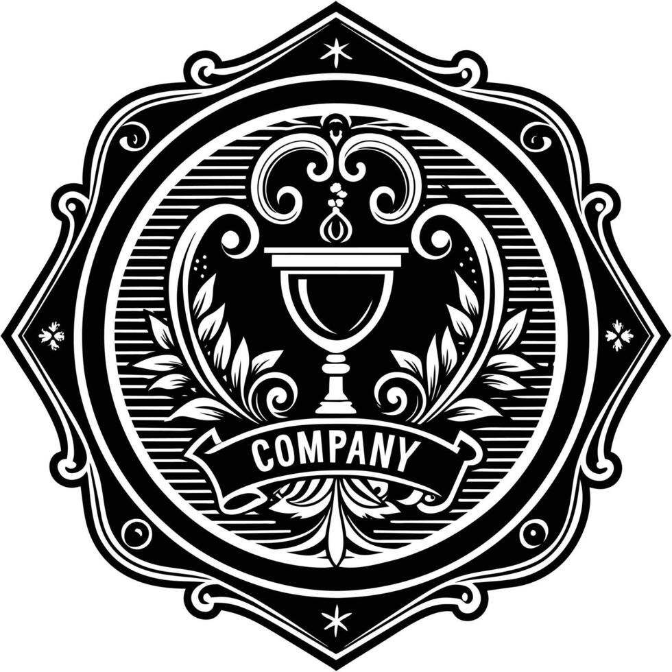 luxury vintage victorian crest emblem vector