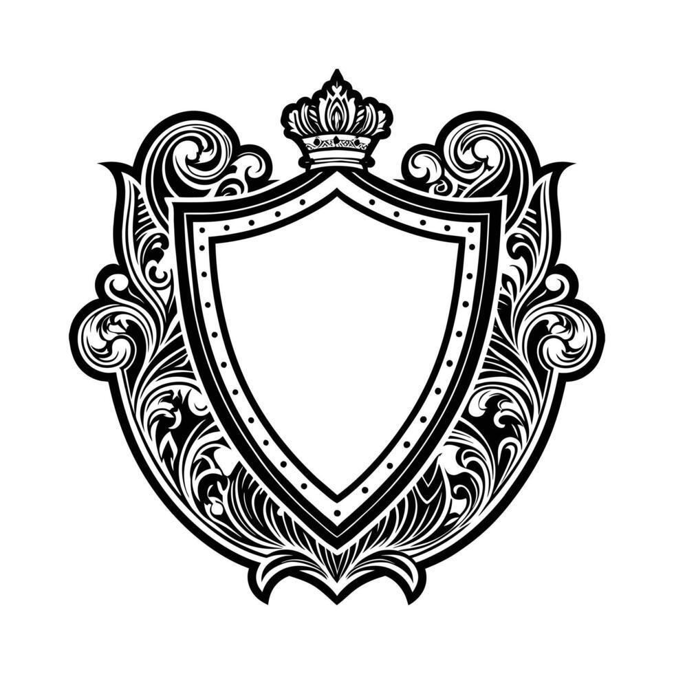 luxury vintage victorian crest emblem vector