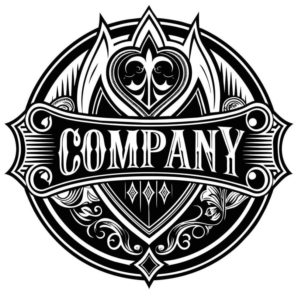 luxury vintage victorian crest emblem vector