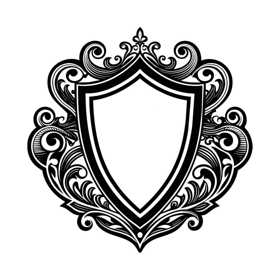 luxury vintage victorian crest emblem vector