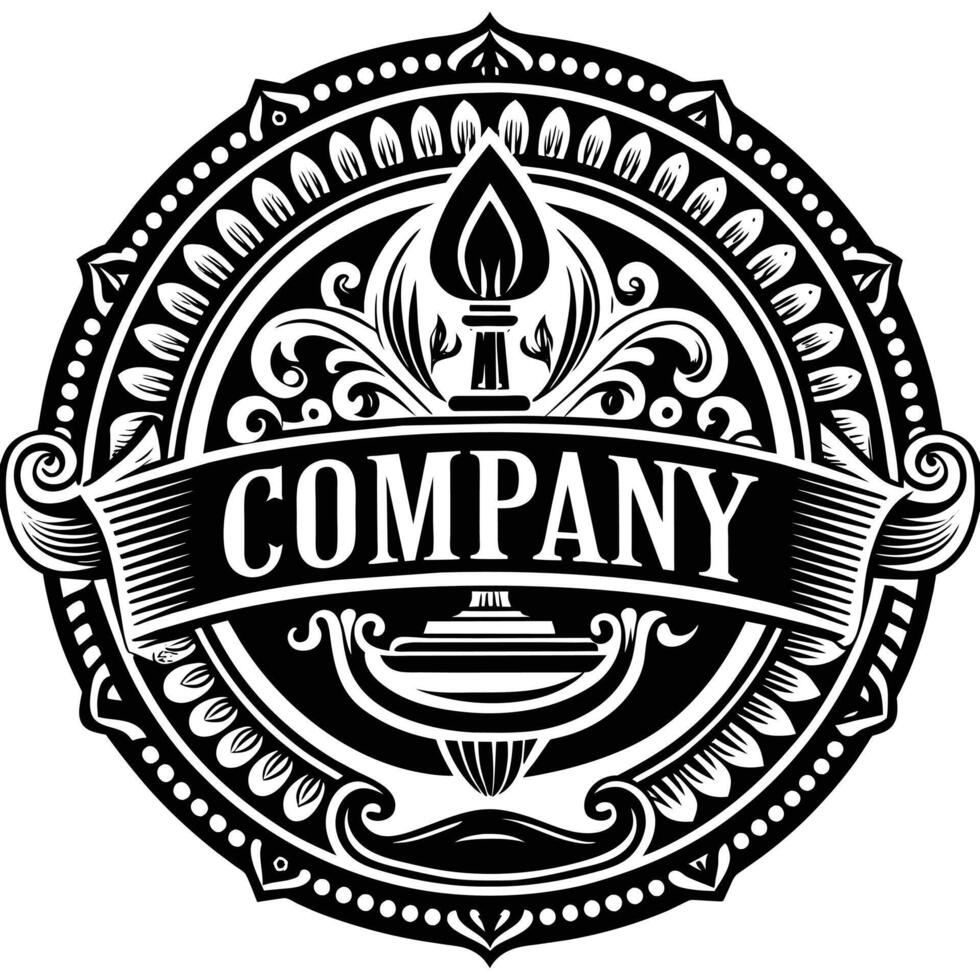 luxury vintage victorian crest emblem vector