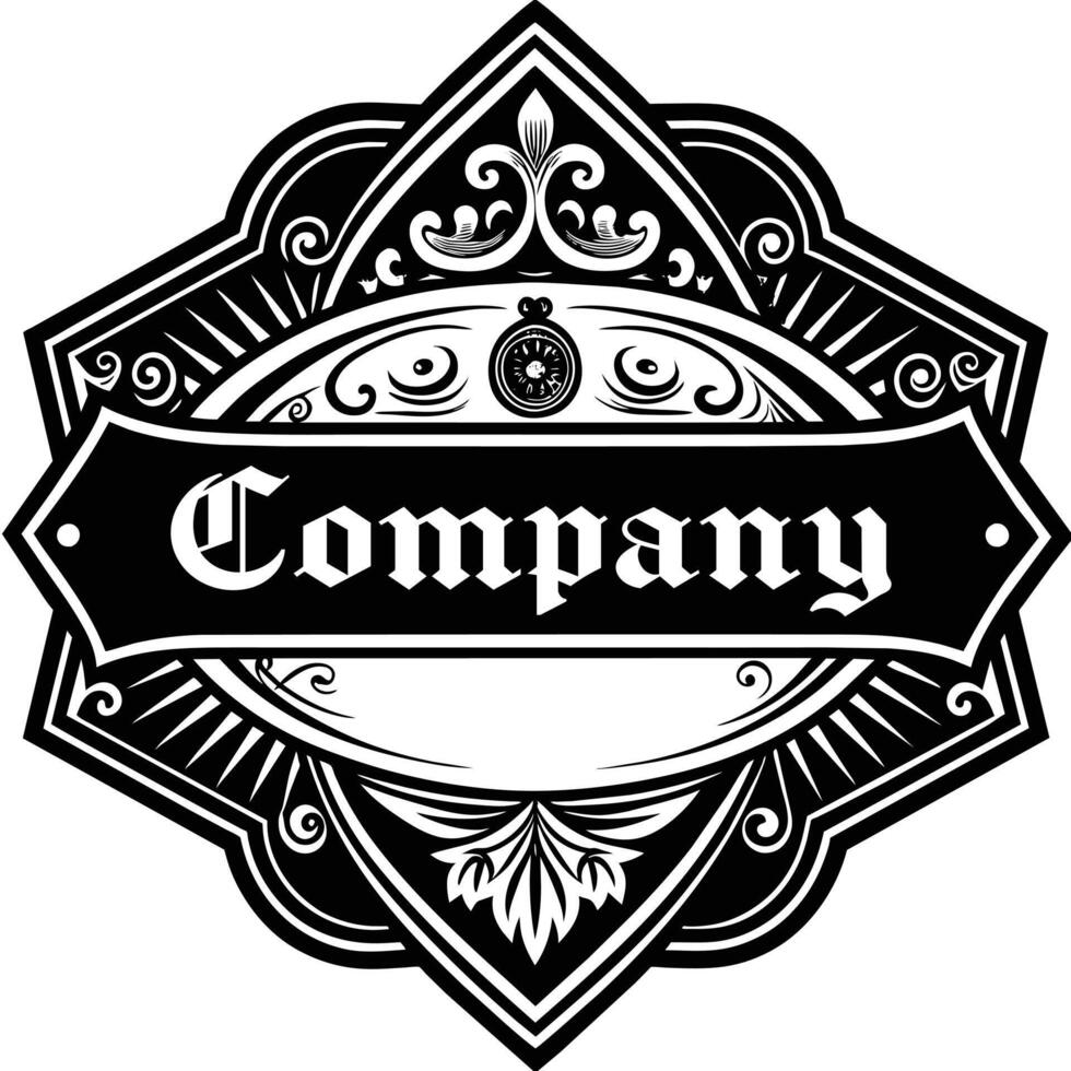 luxury vintage victorian crest emblem vector