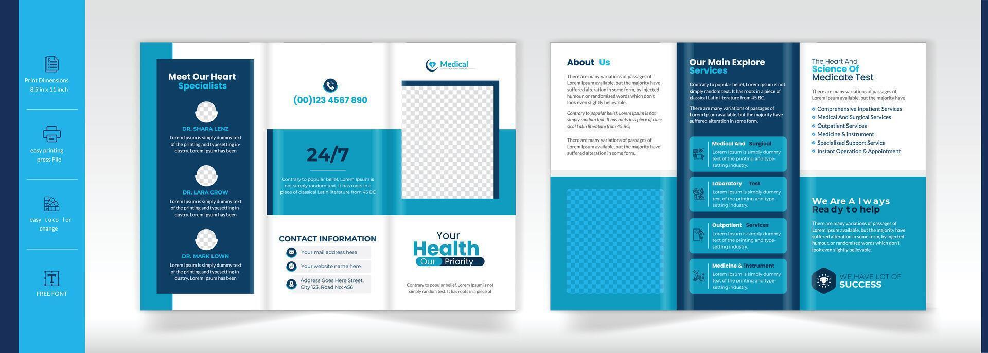 Tri fold medical brochure template design Modern and clean medical Tri Tri fold medical brochure template design Modern and clean medical Tri