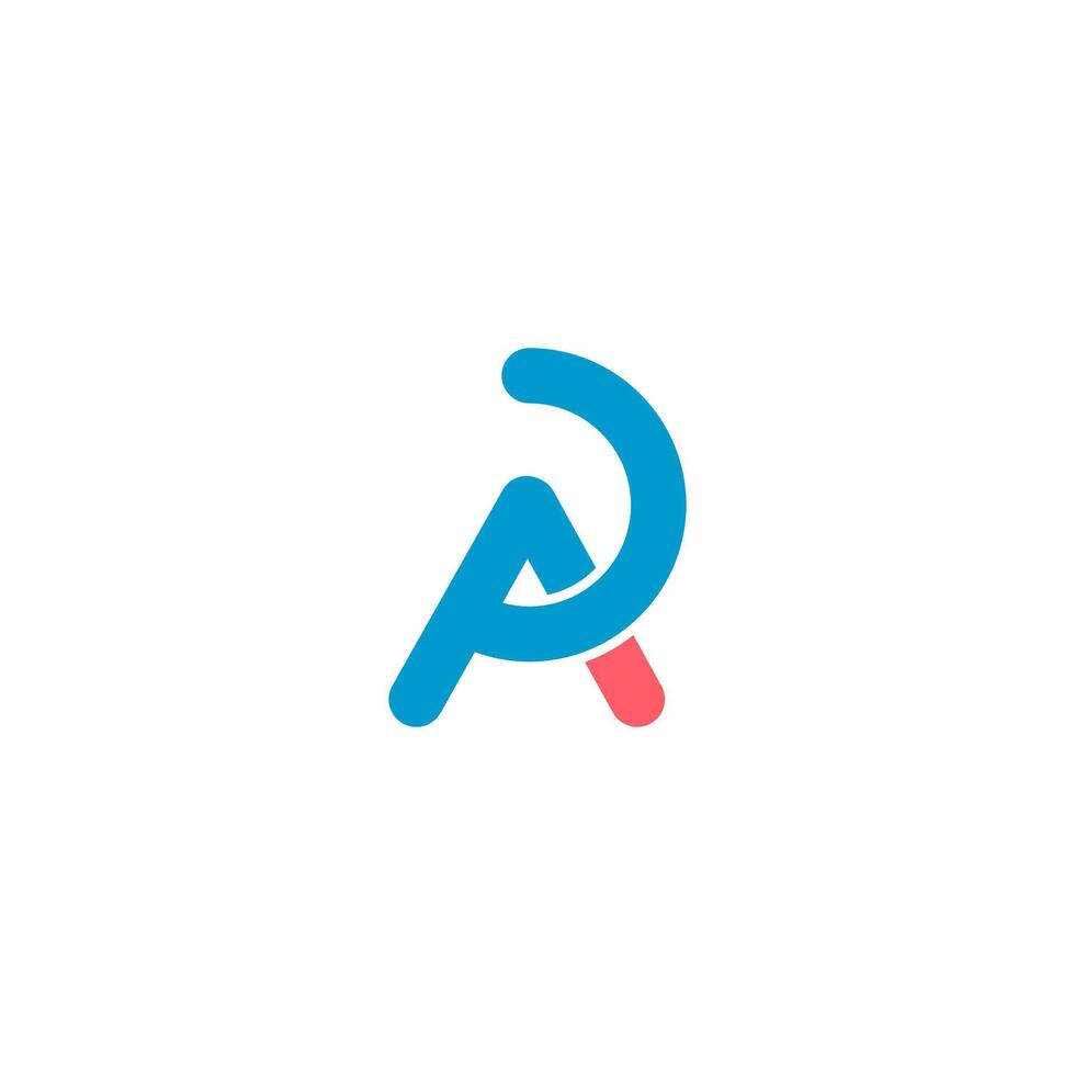 a letter logo with a red and blue color scheme vector