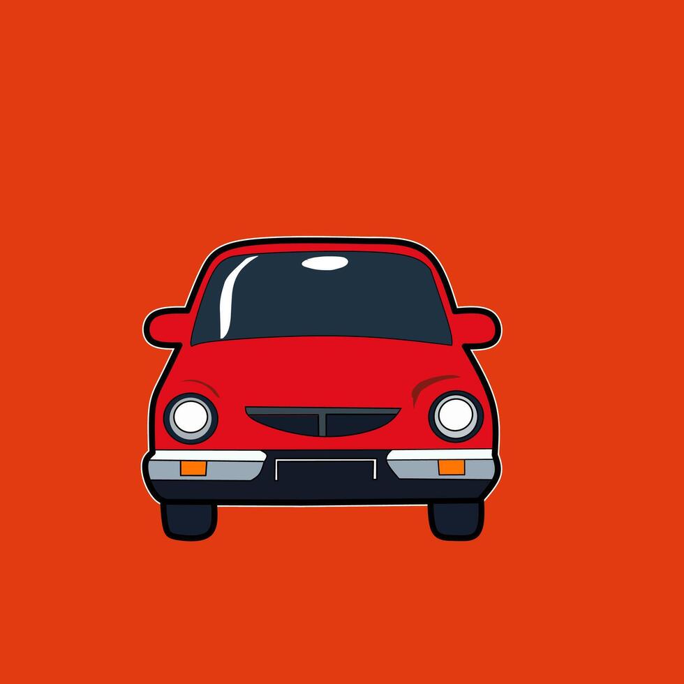 a red car on an orange background vector