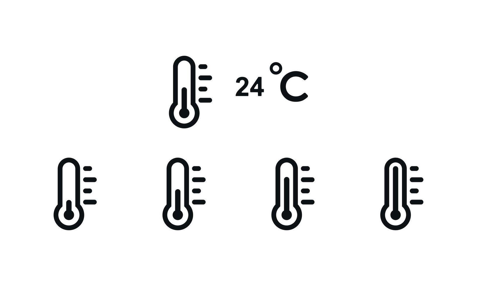 full set of temperature icon collection scales from cold to warm symbol thermometer vector