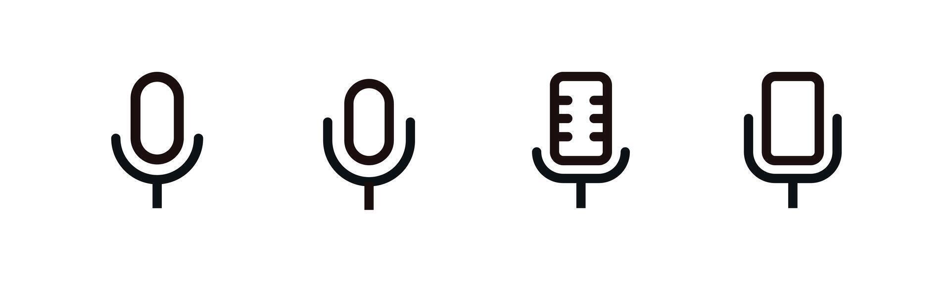 Microphone mic icons flat modern voice call symbols set design vector