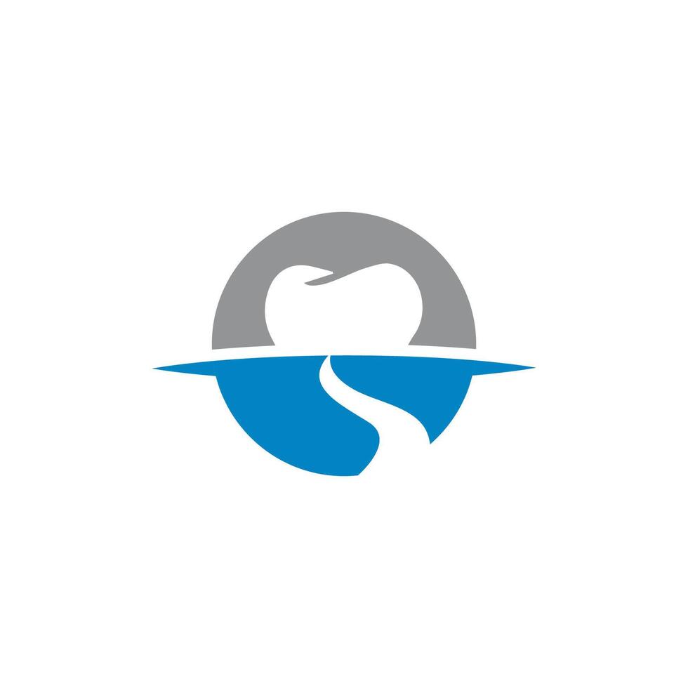 a tooth and a river logo vector