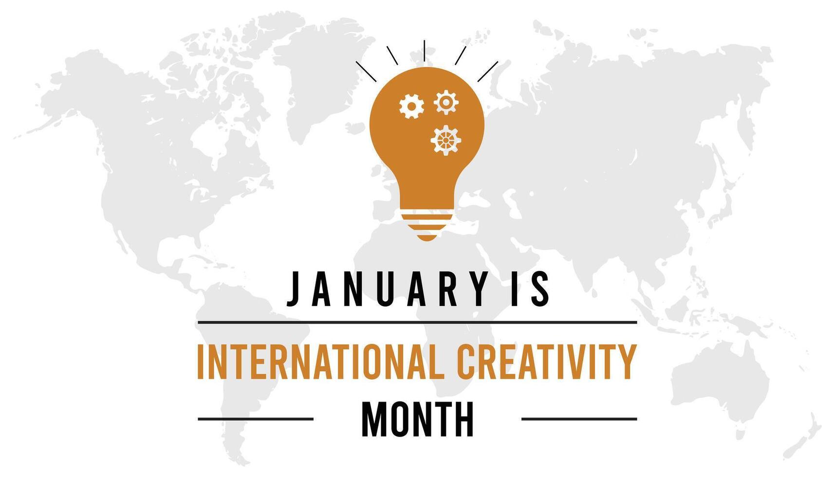 illustration on the theme of International Creativity Month observed each year during January.banner, Holiday, poster, card and background vector