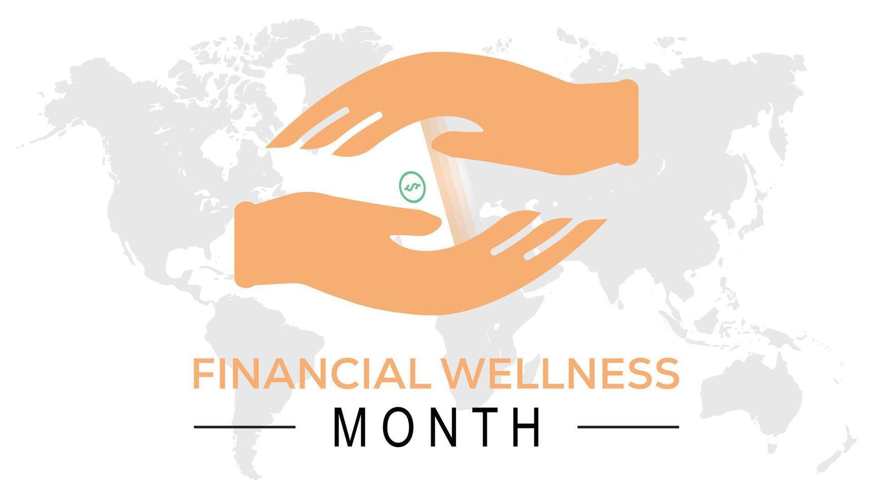illustration on the theme of Financial Wellness Month observed each year during January.banner, Holiday, poster, card and background design. vector