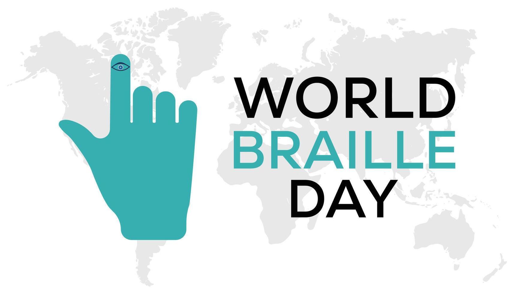 illustration on the theme of World Braille day observed each year during January.banner, Holiday, poster, card and background design. vector
