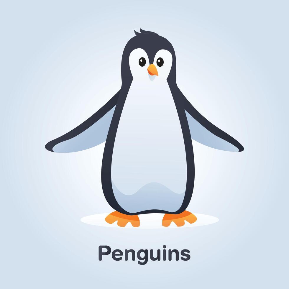 Penguin cartoon icon. Illustration for web and mobile. vector