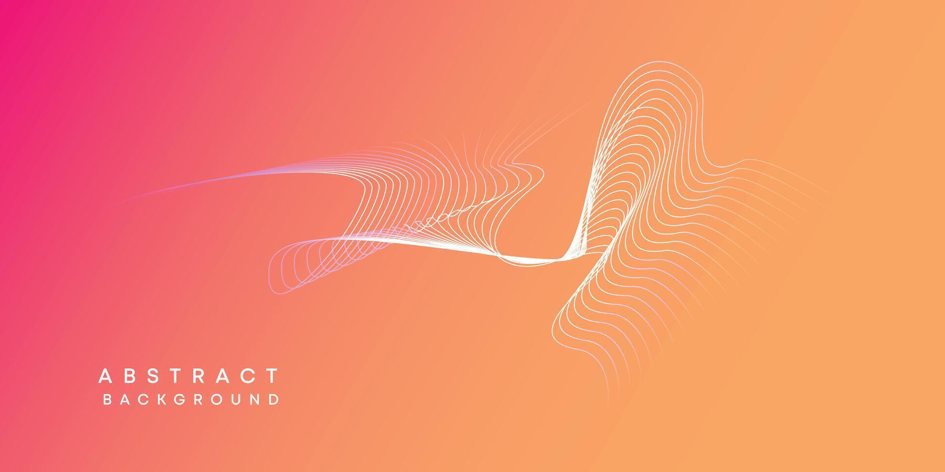 Abstract orange, pink, yellow digital future technology geometric flowing line background. Red, orange, purple gradient smooth wave lines web banner background for cover, flyer, header, website vector