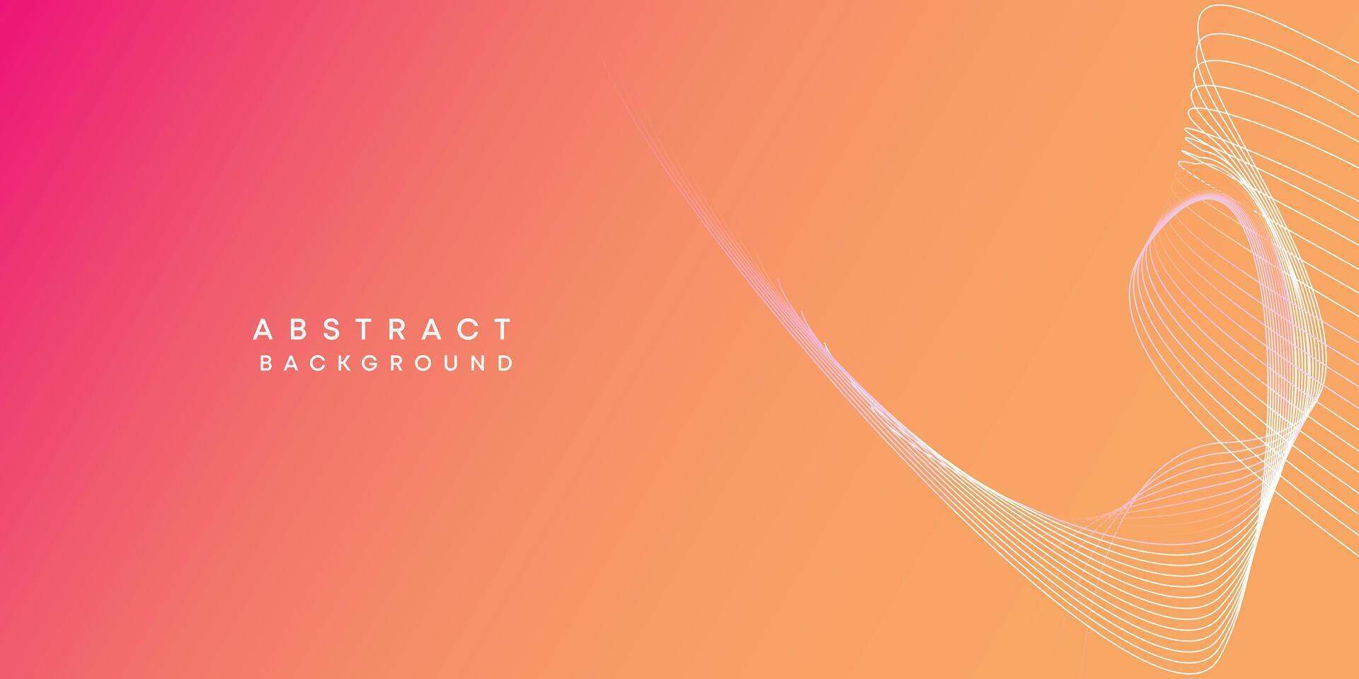 Abstract orange, pink, yellow digital future technology geometric flowing line background. Red, orange, purple gradient smooth wave lines web banner background for cover, flyer, header, website vector