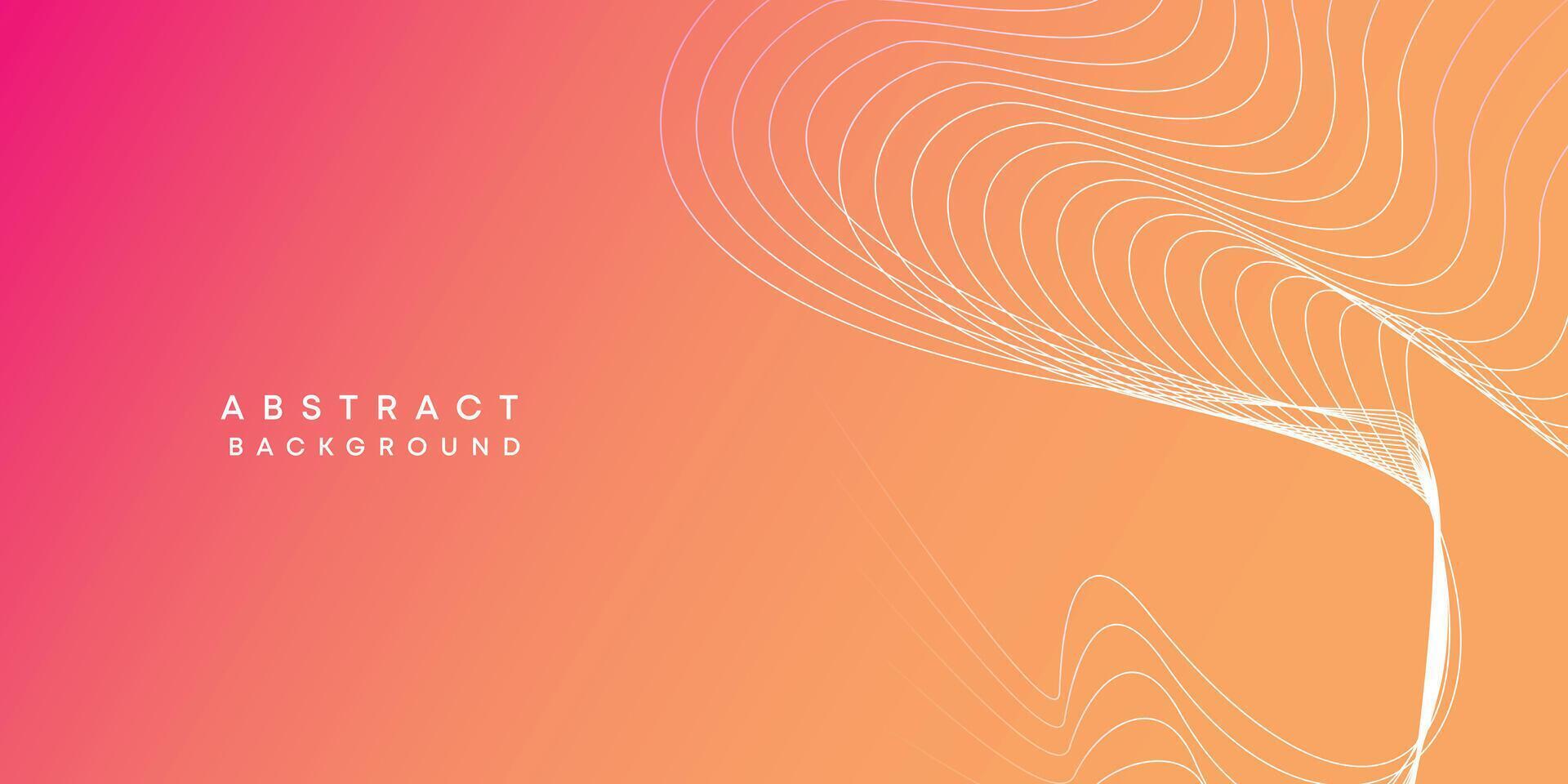 Abstract orange, pink, yellow digital future technology geometric flowing line background. Red, orange, purple gradient smooth wave lines web banner background for cover, flyer, header, website vector