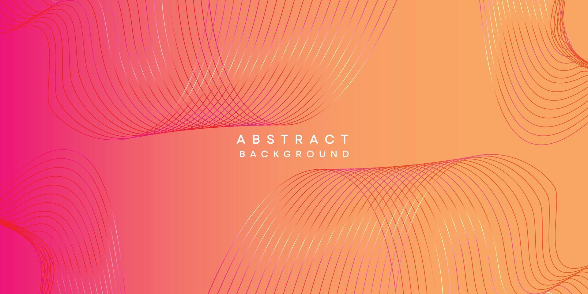 Abstract orange, pink, yellow digital future technology geometric flowing line background. Red, orange, purple gradient smooth wave lines web banner background for cover, flyer, header, website vector