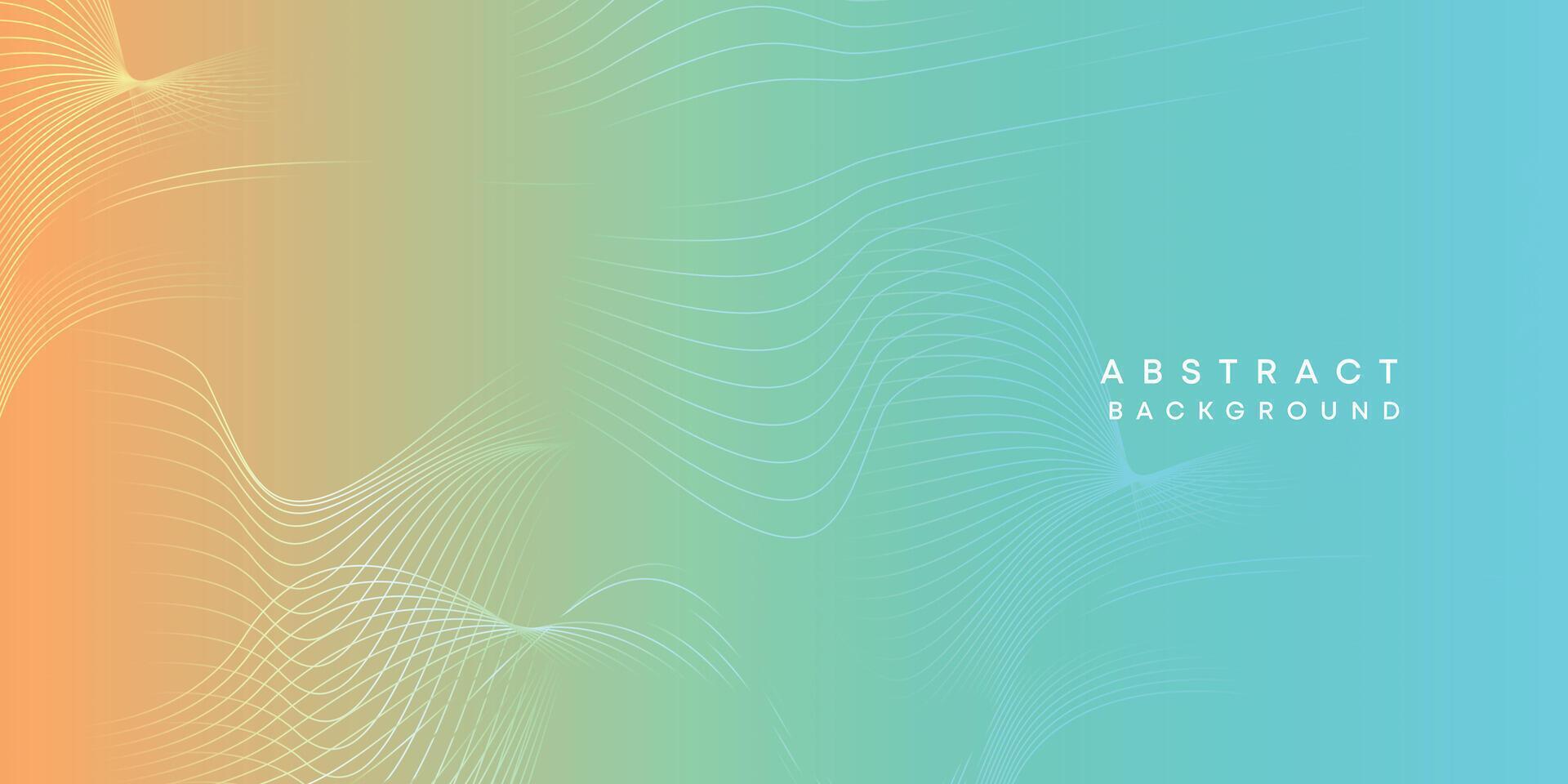 Abstract orange-sky blue digital future technology geometric flowing line background. Teal, Ocean, red gradient smooth wave lines web banner background for cover, flyer, header, poster, website vector