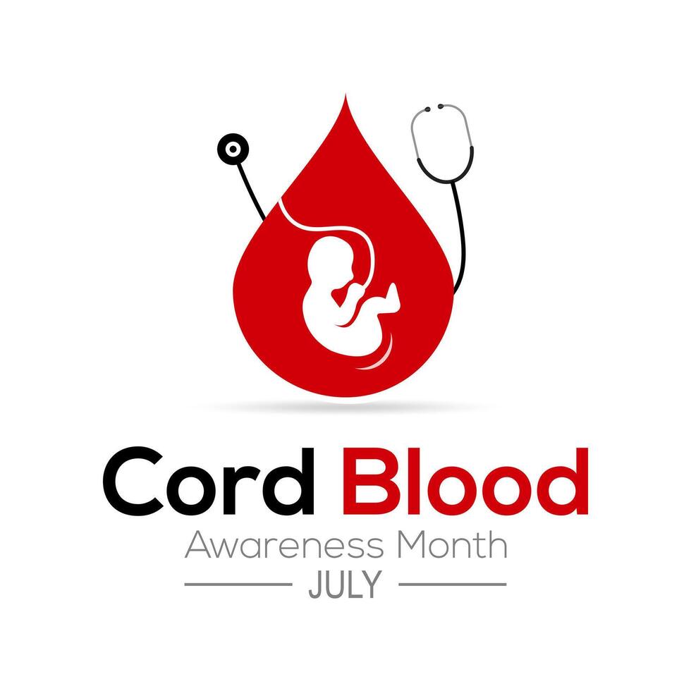 cord blood awareness month observed every year in July. Template for background, banner, card, poster with text inscription. vector