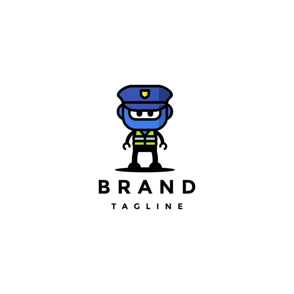 Police Security Bot Mascot Logo Design. Cute Police Bot Mascot Logo Design. vector