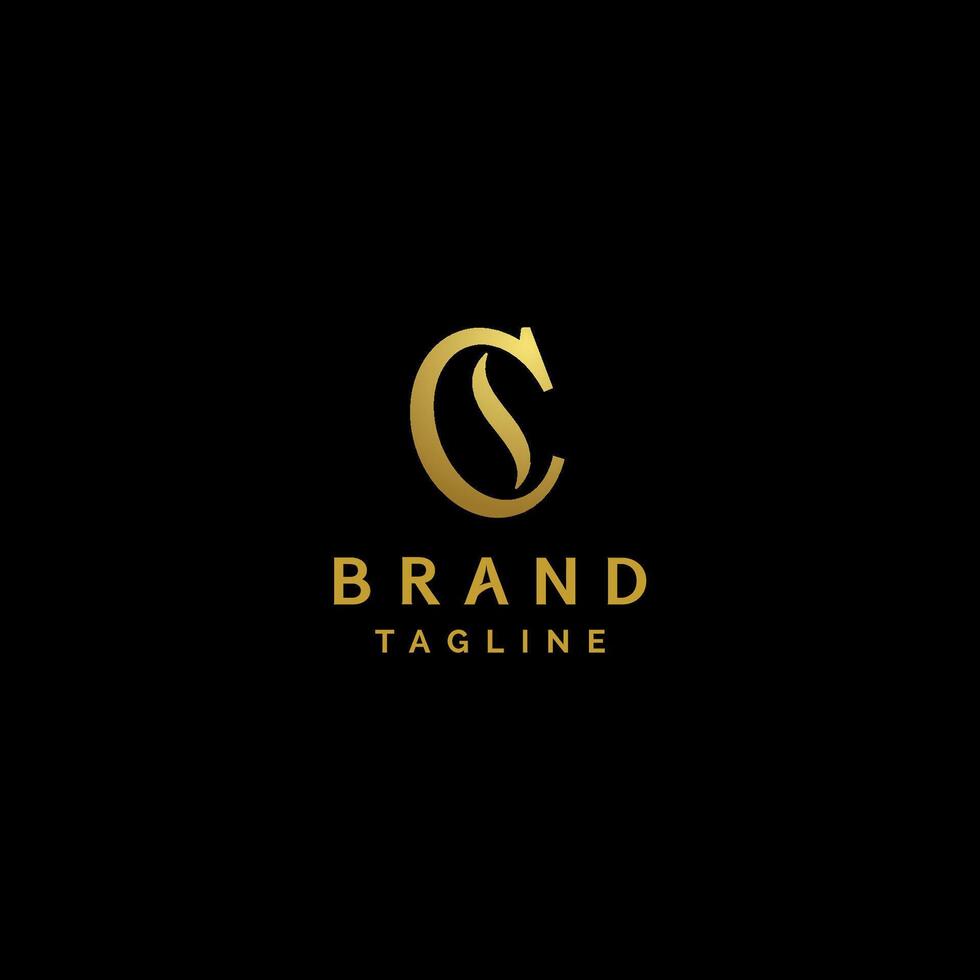 Black Coffee Bean Inside Letter C Logo Design. Initial Letter C With Coffee Beans in the Negative Space Logo Design. vector