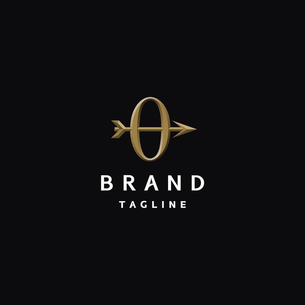 Arrow Through Zero Symbol Logo Design. Arrow Halves Zero Symbol Logo Design. vector