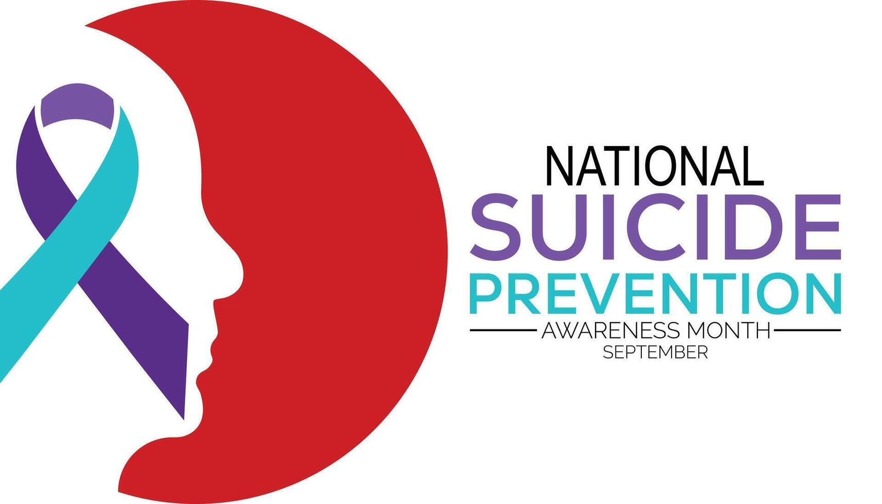 illustration on the theme of National suicide prevention month observed each year during September banner, Holiday, poster, card and vector