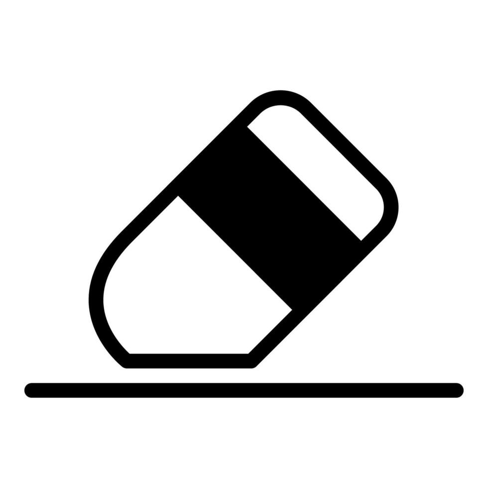 eraser icon or logo illustration outline black style vector
