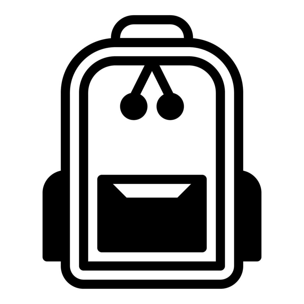 bagpack icon or logo illustration outline black style vector
