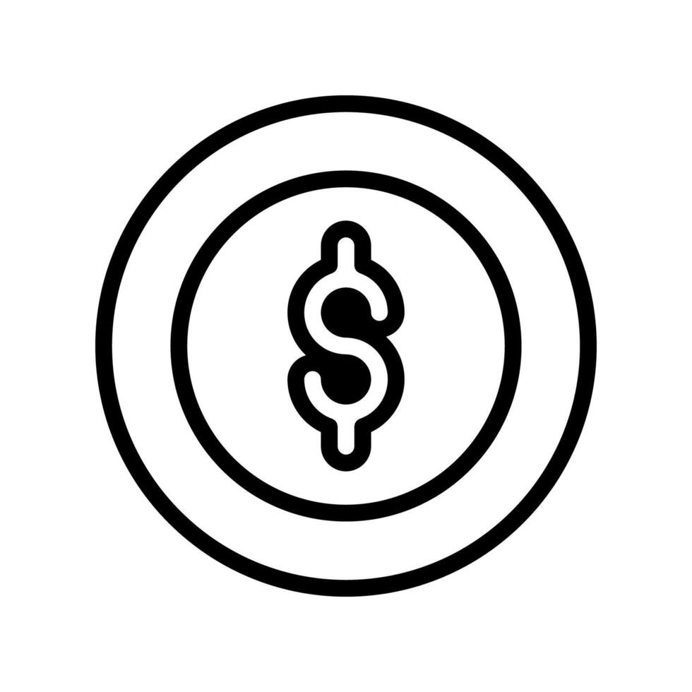Coin dollar icon or logo illustration style vector