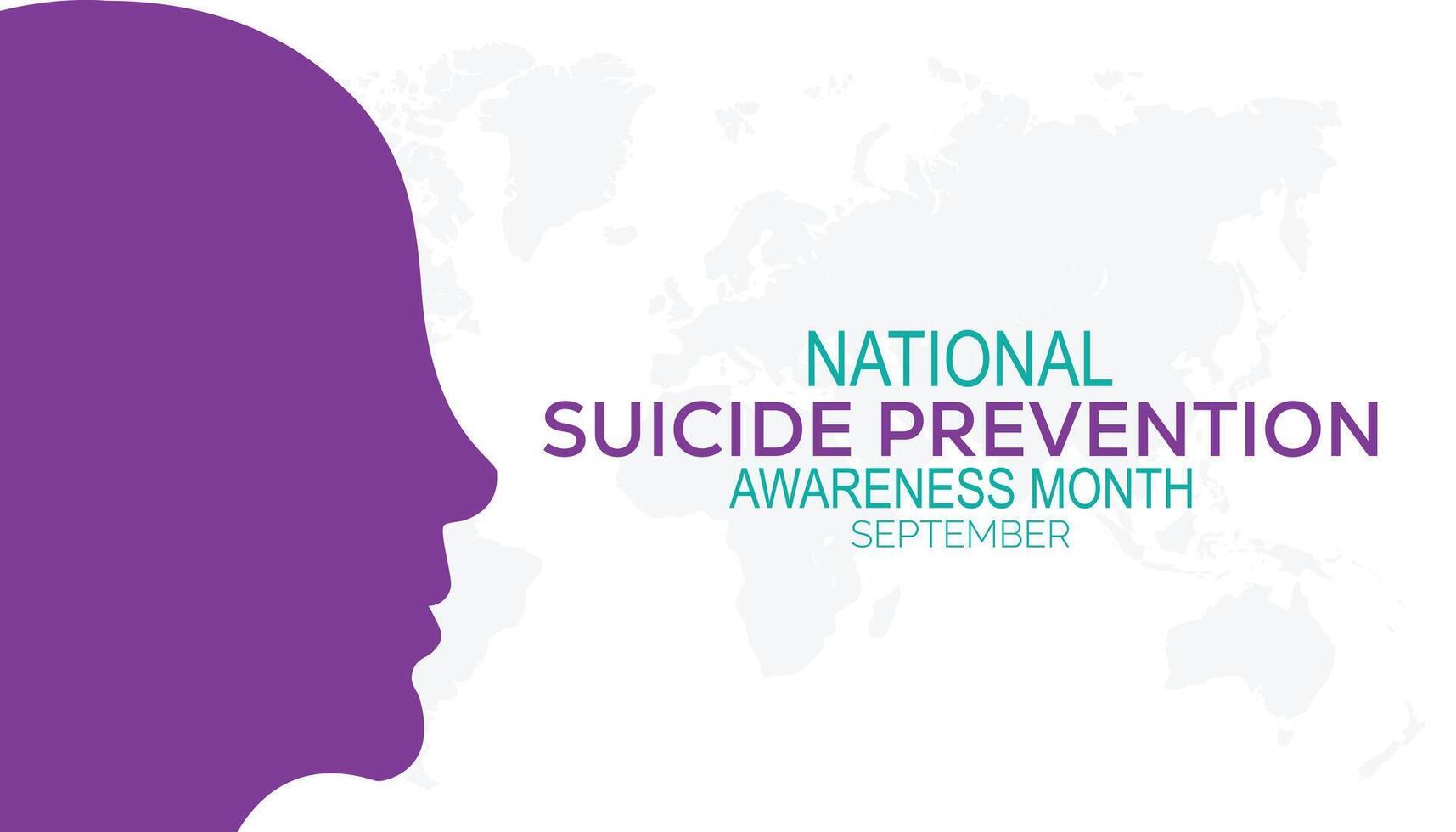 illustration on the theme of National suicide prevention month observed each year during September banner, Holiday, poster, card and vector