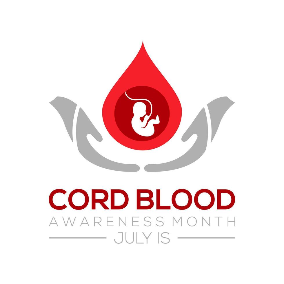 cord blood awareness month observed every year in July. Template for background, banner, card, poster with text inscription. vector